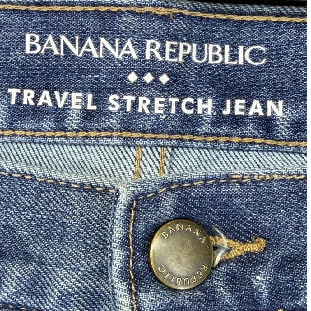 Banana Republic Travel Stretch Jeans Mens 33x30 Skinny Fit Mid Blue‎ 875021-01